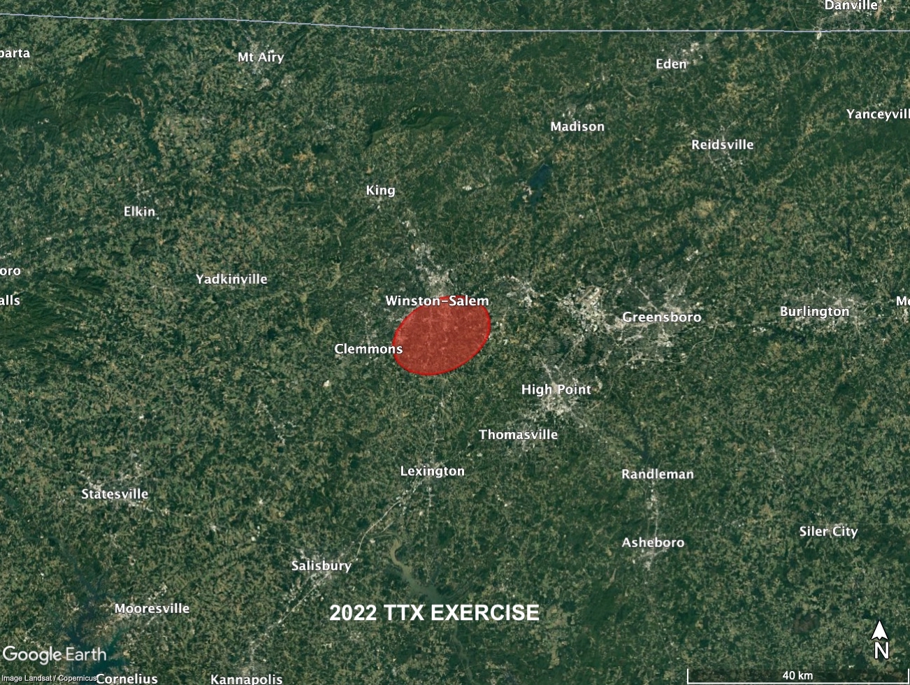 This image shows the predicted impact region for 2022 TTX, as of August 10, 2022