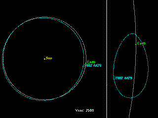 Pseudo-Satellite Motion of Asteroid 2002 AA29<br><b>Fast</b> Version (1.8 MB)