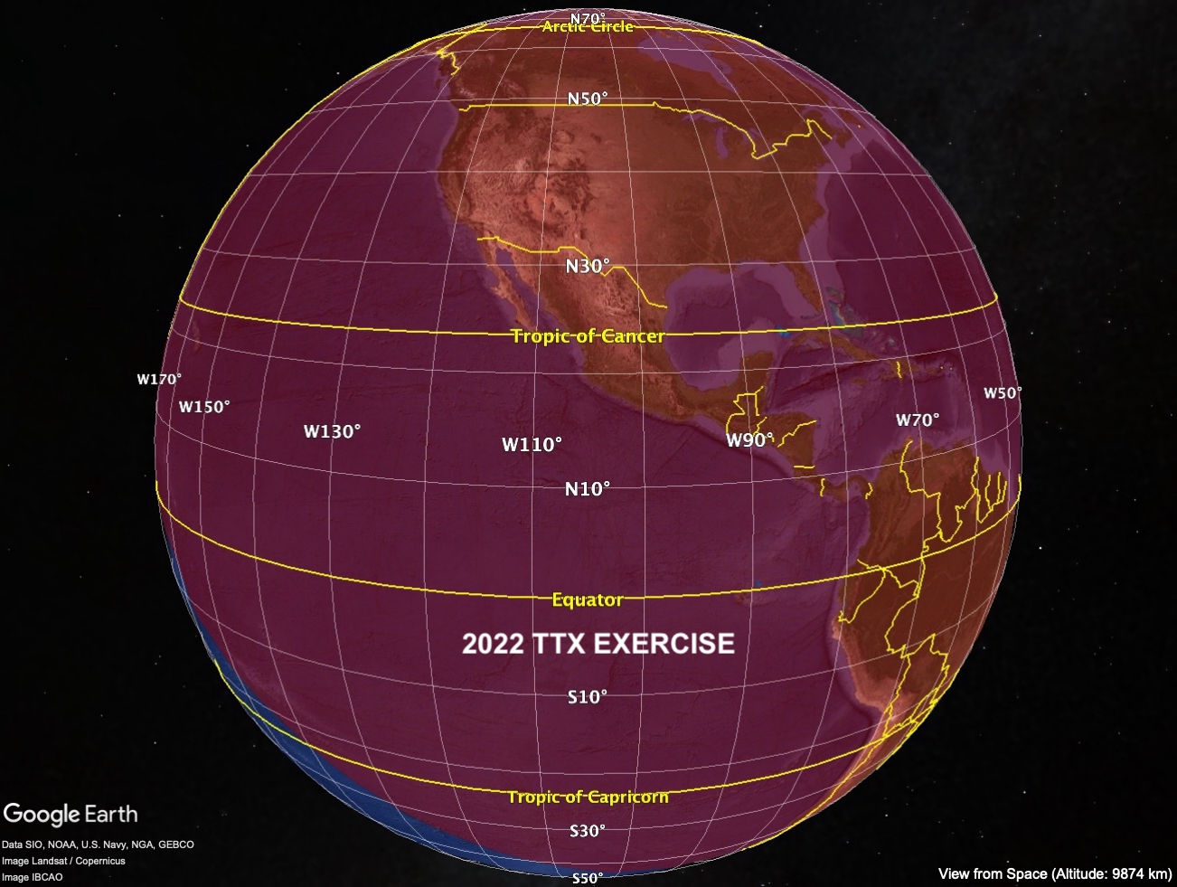Potential impact region for 2022 TTX